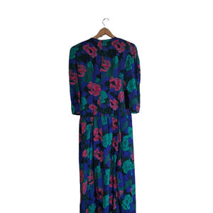Vintage Kwai floral leather waist shift dress